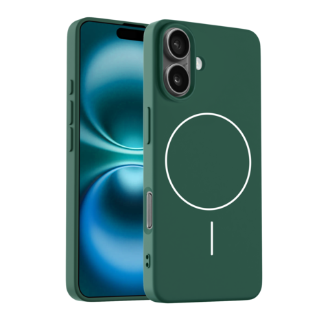 Coverzs Coverzs iPhone 16 MagSafe siliconen  hoesje (groen)
