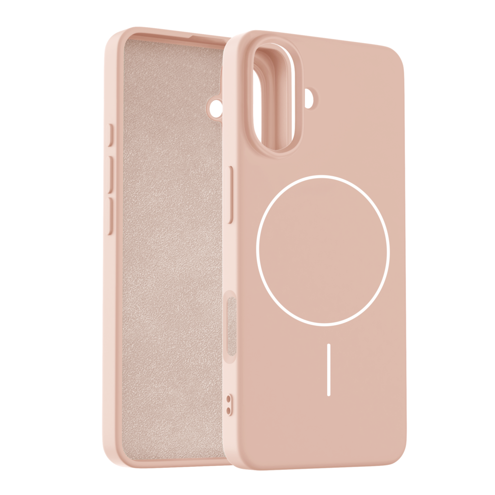 Coverzs Coverzs iPhone 16 Plus MagSafe siliconen  hoesje (lichtroze)