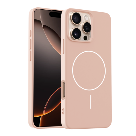 Coverzs Coverzs iPhone 16 Pro Max MagSafe siliconen  hoesje (lichtroze)
