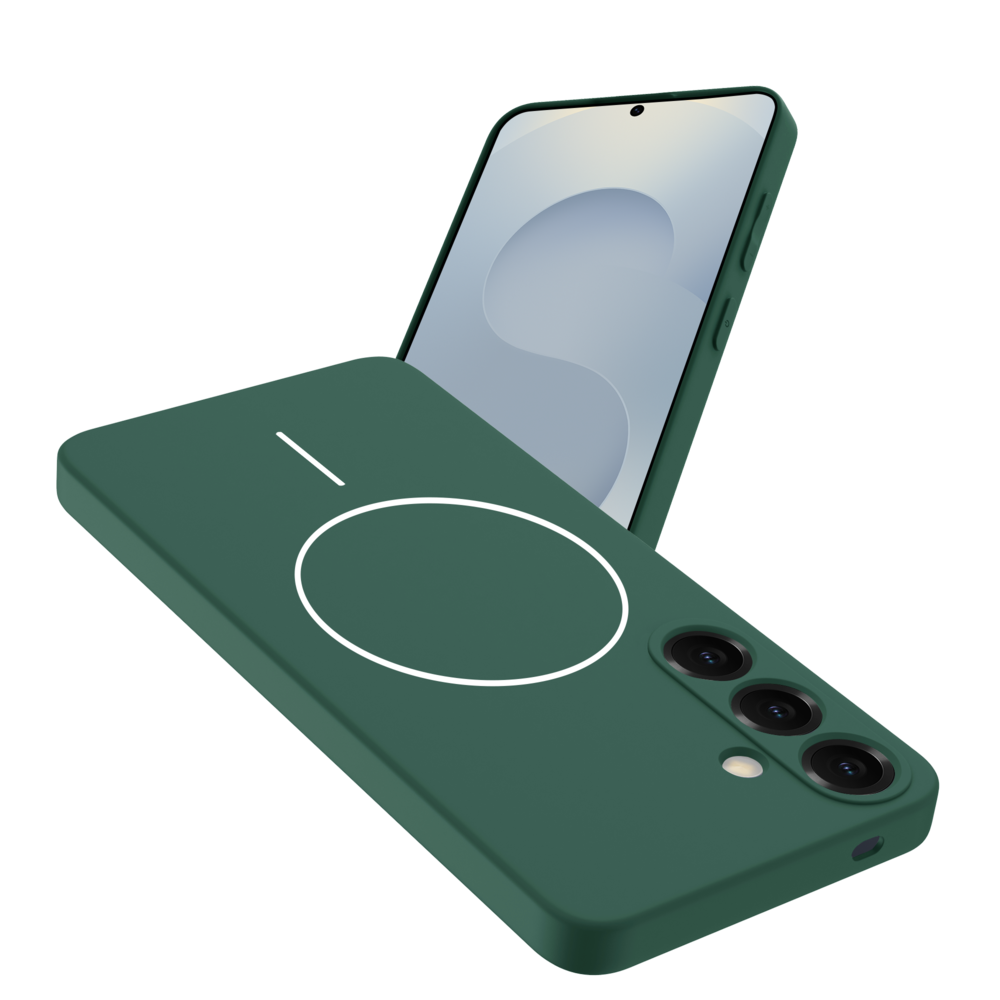 Coverzs Coverzs Samsung Galaxy S24 magSafe siliconen  hoesje (donkergroen)