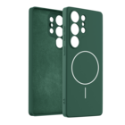 Coverzs Coverzs Samsung Galaxy S25 Ultra magSafe siliconen  hoesje (donkergroen)