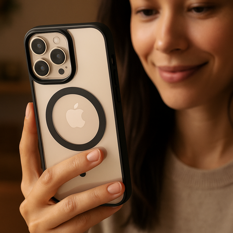 Coverzs Coverzs iPhone 14 Pro Max clear MagSafe hardcase (zwart) Coverzs Coverzs iPhone 14 Pro Max clear MagSafe hardcase (zwart)