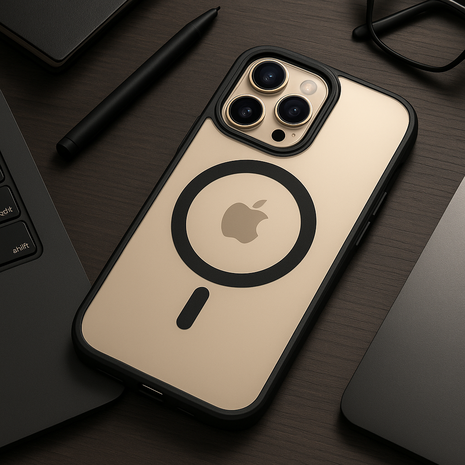 Coverzs Coverzs iPhone 14 Pro Max clear MagSafe hardcase (zwart) Coverzs Coverzs iPhone 14 Pro Max clear MagSafe hardcase (zwart)