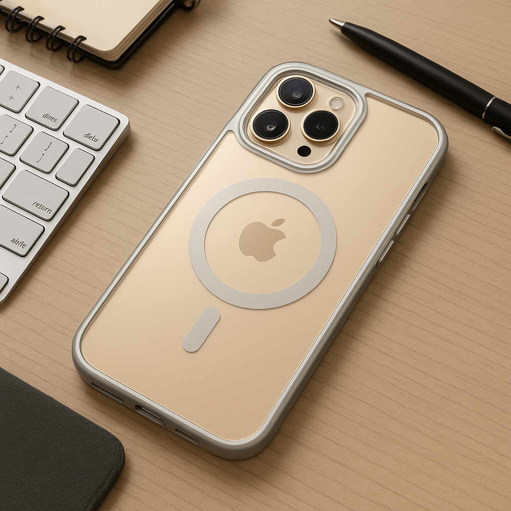 Coverzs Coverzs iPhone 15 clear MagSafe hardcase (zilver) Coverzs Coverzs iPhone 15 clear MagSafe hardcase (zilver)