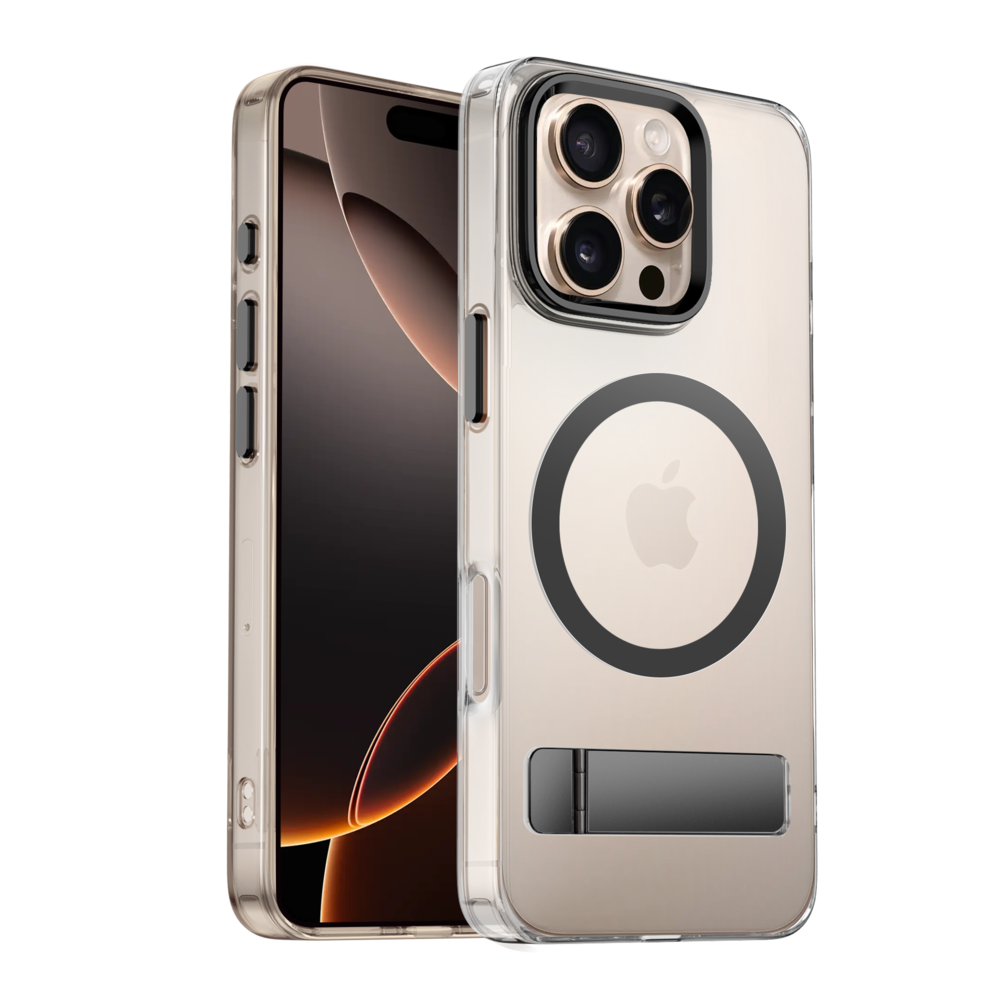 iPhone 16 Pro MagSafe hardcase met standaard (zwart) - Phone-Factory