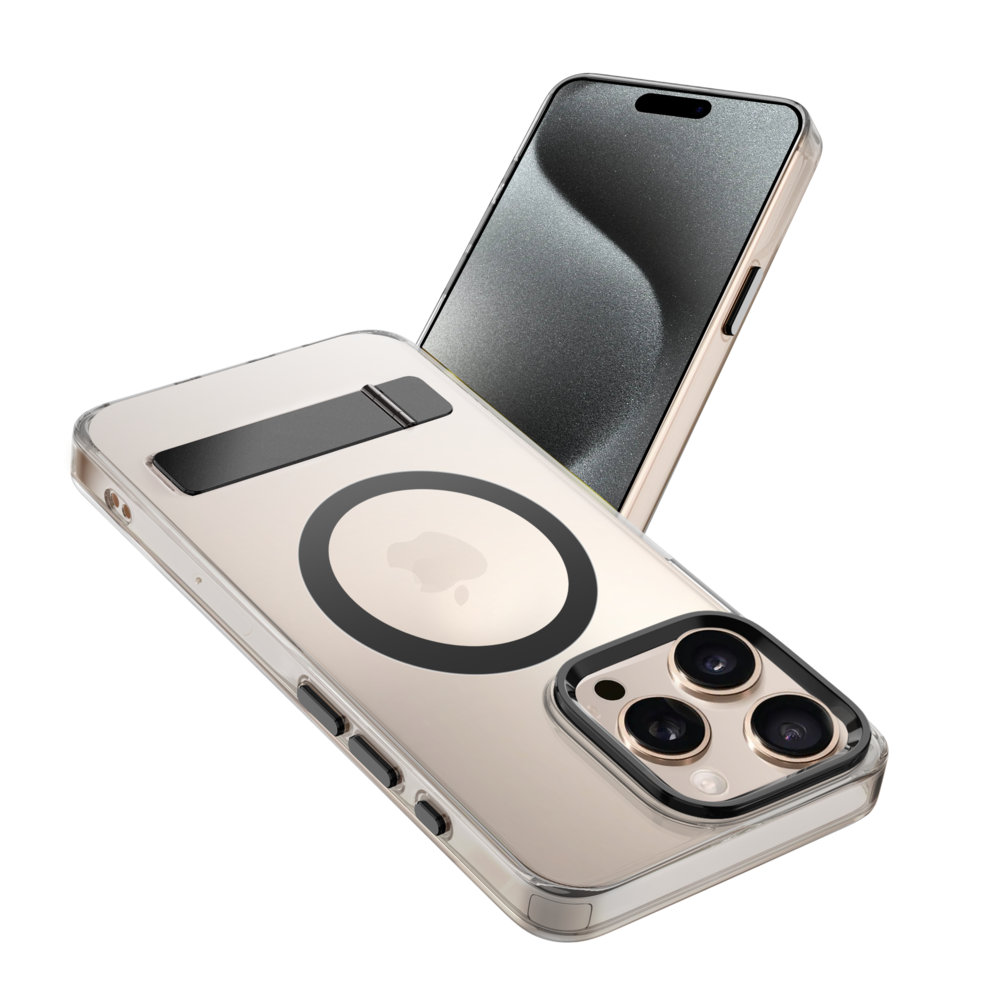 Coverzs Coverzs iPhone 13 Pro MagSafe hardcase met standaard (zwart) Coverzs Coverzs iPhone 13 Pro MagSafe hardcase met standaard (zwart)