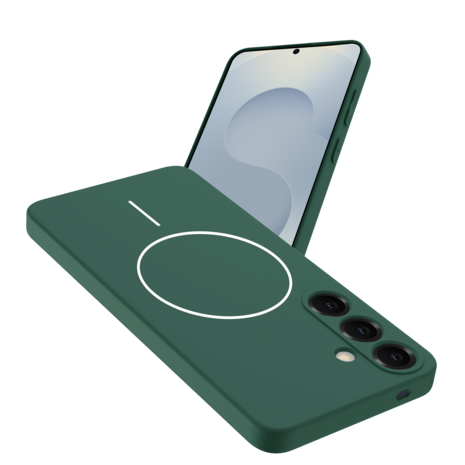 Coverzs Coverzs Samsung Galaxy S25 magSafe siliconen  hoesje (donkergroen)