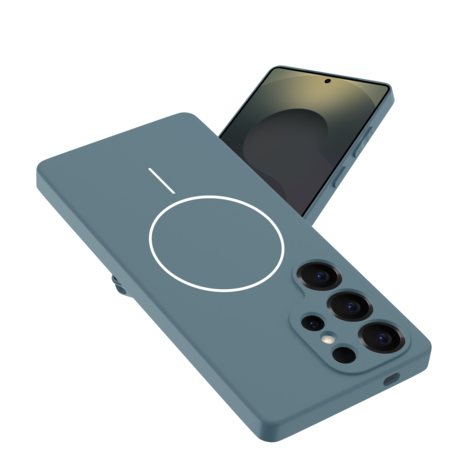 Coverzs Coverzs Samsung Galaxy S25 magSafe siliconen  hoesje (donkerblauw)