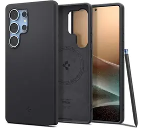 Spigen Spigen Samsung Galaxy S25 Ultra silicone Fit MagFit hoesje (zwart)