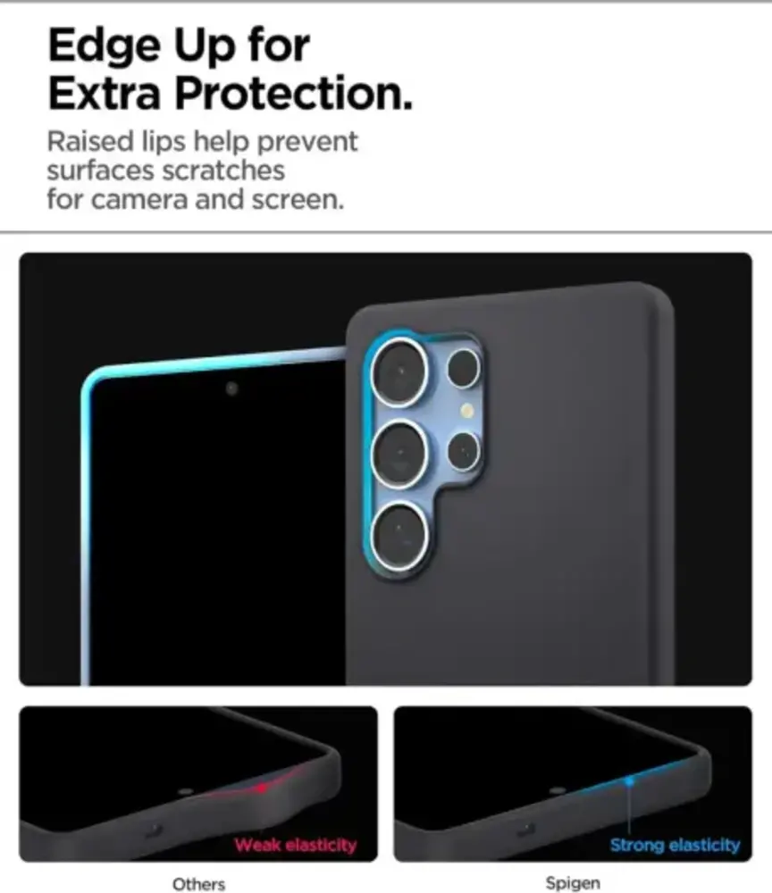 Spigen Spigen Samsung Galaxy S25 Ultra silicone Fit MagFit hoesje (zwart)