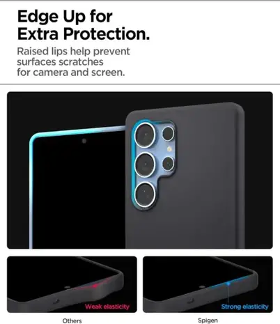 Spigen Spigen Samsung Galaxy S25 Ultra silicone Fit MagFit hoesje (zwart)