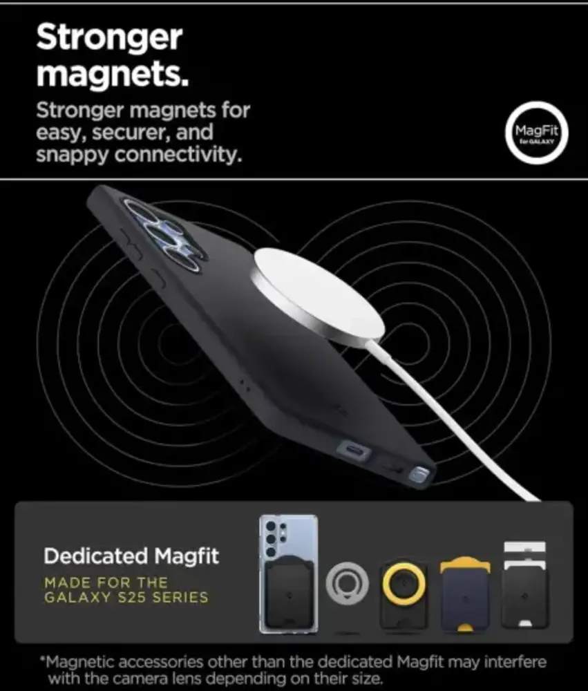 Spigen Spigen Samsung Galaxy S25 Ultra silicone Fit MagFit hoesje (zwart)