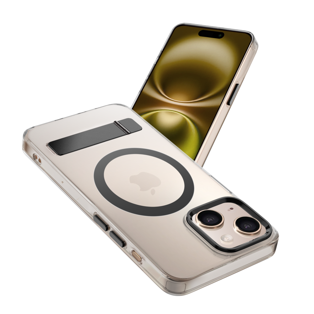 Coverzs Coverzs iPhone 13 MagSafe hardcase met standaard (zwart) Coverzs Coverzs iPhone 13 MagSafe hardcase met standaard (zwart)