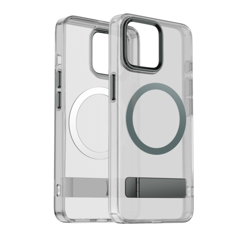 Coverzs Coverzs iPhone 13 MagSafe hardcase met standaard (grijs) Coverzs Coverzs iPhone 13 MagSafe hardcase met standaard (grijs)