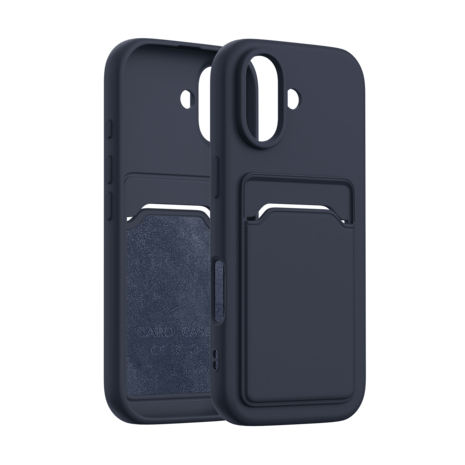 ShieldCase® ShieldCase iPhone 17 siliconen hoesje met pasjeshouder (donkerblauw)