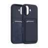 ShieldCase® ShieldCase iPhone 17 siliconen hoesje met pasjeshouder (donkerblauw)