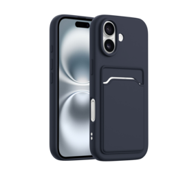 ShieldCase® iPhone 17 siliconen hoesje met pasjeshouder (donkerblauw)