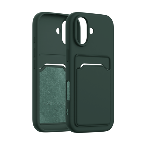 ShieldCase® ShieldCase iPhone 17 siliconen hoesje met pasjeshouder (donkergroen)
