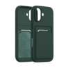 ShieldCase® ShieldCase iPhone 17 siliconen hoesje met pasjeshouder (donkergroen)