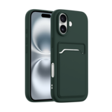 ShieldCase® iPhone 17 siliconen hoesje met pasjeshouder (donkergroen)