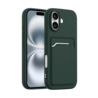ShieldCase® ShieldCase iPhone 17 siliconen hoesje met pasjeshouder (donkergroen)