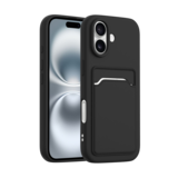ShieldCase® iPhone 17 siliconen hoesje met pasjeshouder (zwart)