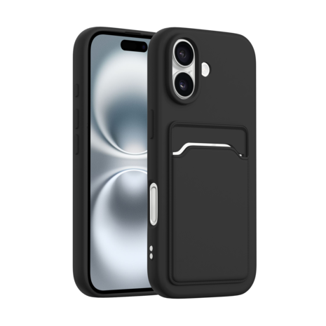 ShieldCase® ShieldCase iPhone 17 siliconen hoesje met pasjeshouder (zwart)
