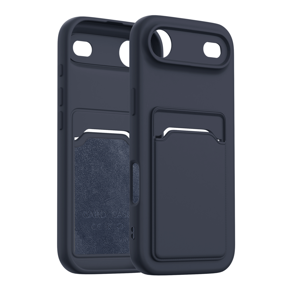 ShieldCase® ShieldCase iPhone Air siliconen hoesje met pasjeshouder (donkerblauw)
