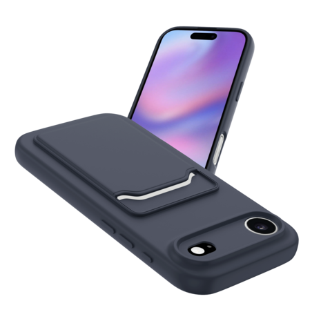 ShieldCase® ShieldCase iPhone Air siliconen hoesje met pasjeshouder (donkerblauw)
