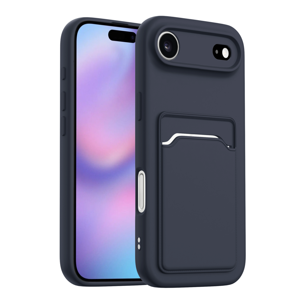 ShieldCase® ShieldCase iPhone Air siliconen hoesje met pasjeshouder (donkerblauw)