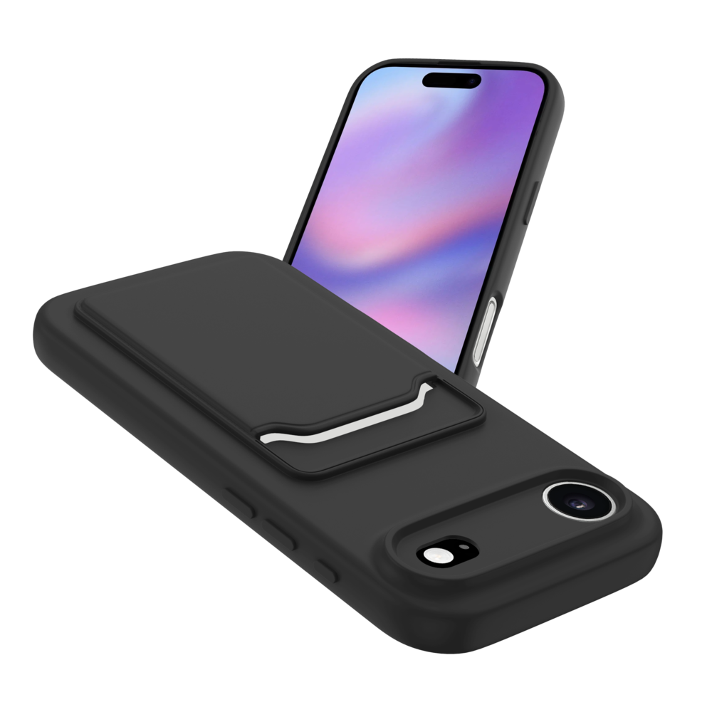 ShieldCase® ShieldCase iPhone Air siliconen hoesje met pasjeshouder (zwart)