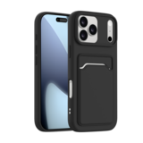 ShieldCase® iPhone 17 Pro siliconen hoesje met pasjeshouder (zwart)