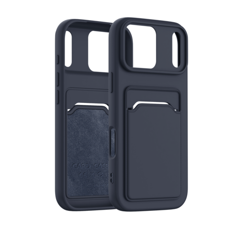 ShieldCase® ShieldCase iPhone 17 Pro siliconen hoesje met pasjeshouder (donkerblauw)