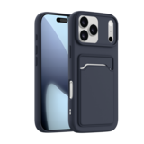 ShieldCase® iPhone 17 Pro siliconen hoesje met pasjeshouder (donkerblauw)