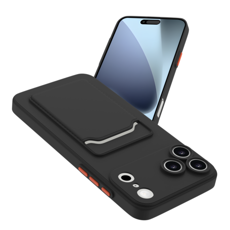 ShieldCase® ShieldCase iPhone 17 Pro Back cover met pasjeshouder (zwart) ShieldCase® ShieldCase iPhone 17 Pro Back cover met pasjeshouder (zwart)
