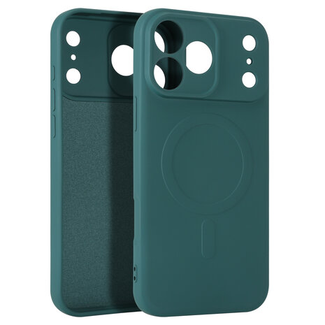 ShieldCase® ShieldCase iPhone 17 Pro Max Siliconen MagSafe back cover (donkergroen)