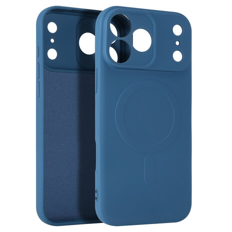ShieldCase® ShieldCase iPhone 17 Pro Max Siliconen MagSafe back cover (donkerblauw)