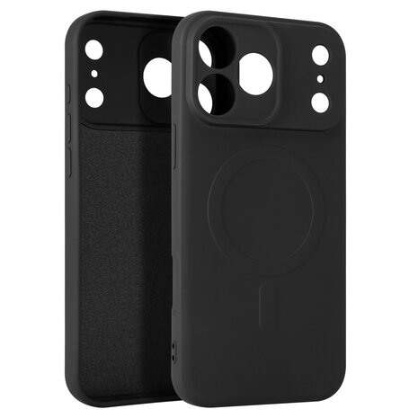 ShieldCase® ShieldCase iPhone 17 Pro Max Siliconen MagSafe back cover (zwart)