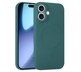 ShieldCase® iPhone 17 Siliconen MagSafe back cover (donkergroen)