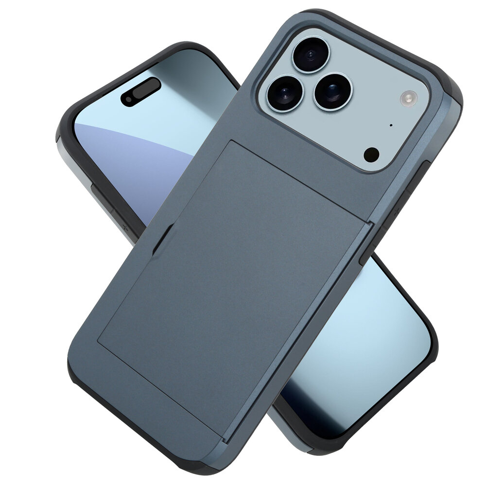 ShieldCase® ShieldCase iPhone 17 Pro Max Kaarthouder case met slider (donkerblauw) ShieldCase® ShieldCase iPhone 17 Pro Max Kaarthouder case met slider (donkerblauw)