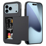 ShieldCase® iPhone 17 Pro Max Kaarthouder case met slider (zwart) ShieldCase® iPhone 17 Pro Max Kaarthouder case met slider (zwart)