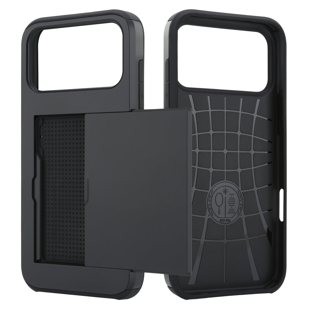 ShieldCase® ShieldCase iPhone 17 Pro Max Kaarthouder case met slider (zwart) ShieldCase® ShieldCase iPhone 17 Pro Max Kaarthouder case met slider (zwart)