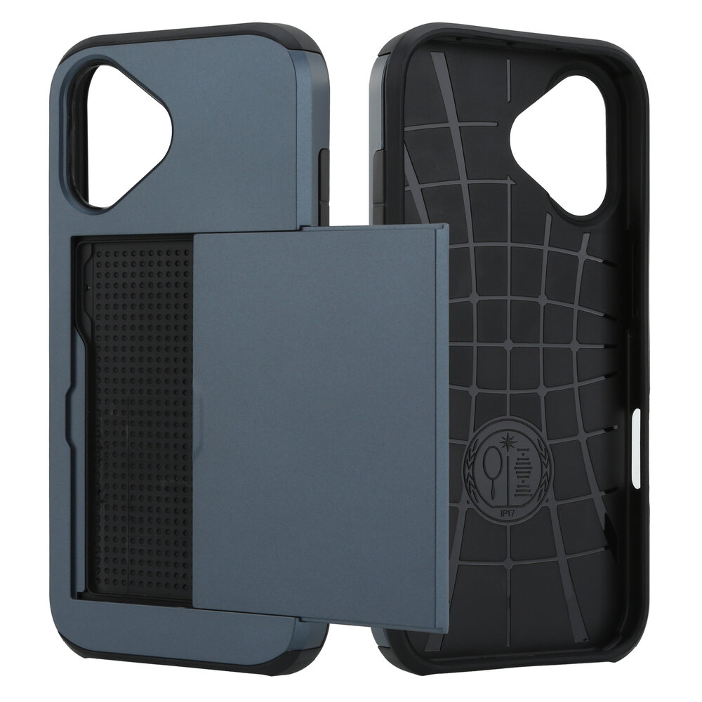 ShieldCase® ShieldCase iPhone 17 Kaarthouder case met slider (donkerblauw) ShieldCase® ShieldCase iPhone 17 Kaarthouder case met slider (donkerblauw)
