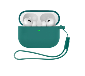 ShieldCase® Airpods Pro 3 silicone case met koordje (donkergroen)