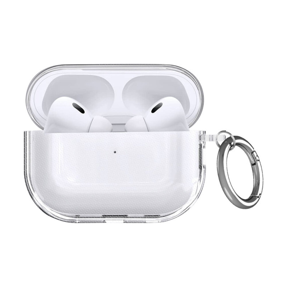 MHYALUDO Airpods Pro 2e/1e generatie hoes, compatibel met Airpods Pro Case 2e generatie USB C-oplaadpoort, doorzichtige zachte schokbestendige hoes met sleutelkoordreinigingspen,Blauw