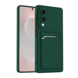 ShieldCase® Samsung Galaxy S25 Edge siliconen hoesje met pasjeshouder (donkergroen)