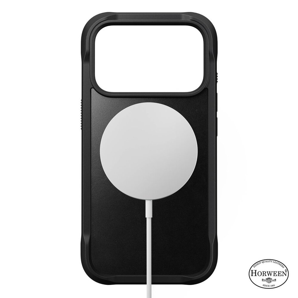 Nomad Nomad iPhone 17 Pro Rugged Horween Leather case (zwart)