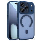 Coverzs Coverzs iPhone 17 Pro matte MagSafe case met camera cover (donkerblauw)