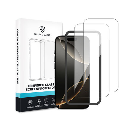 ShieldCase® ShieldCase iPhone 16 Pro Tempered Glass Basic screenprotector (2-Pack) ShieldCase® ShieldCase iPhone 16 Pro Tempered Glass Basic screenprotector (2-Pack)