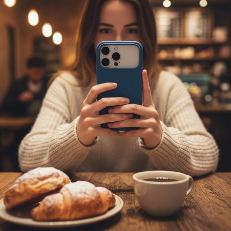 ShieldCase® ShieldCase iPhone 17 Pro siliconen hoesje (donkerblauw)